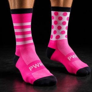 Power Socks, løpe- og sykkelsokker, Rosa/hvit/sort
