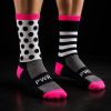 Power Socks, løpe- og sykkelsokker, Sort/hvit/rosa