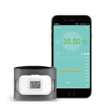 Digitalt kroppsmontert termometer med Bluetooth fra TaiDoc