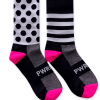 Power Socks, løpe- og sykkelsokker, Sort/hvit/rosa
